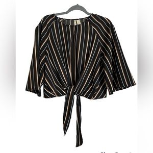 Japna Striped Top with Tie, L